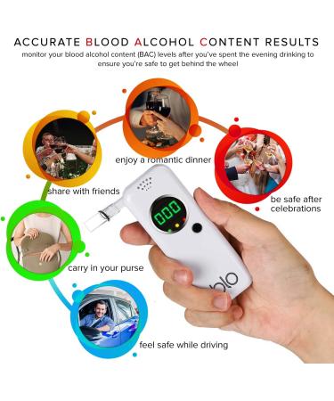 BLO Alcohol Breathalyzer with Digital LCD Screen | Portable Breath Tester for Fast & Accurate BAC Results | Includes 10 Disposable Mouthpieces and Carry Bag - Buy Online on GoSupps.com