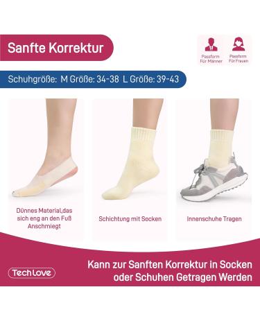 Tech Love Hallux Valgus Corrector Socks | Unisex Relief for Bunions Slipproof Heel Strap | Size M 1 Pair - Buy Online on GoSupps.com