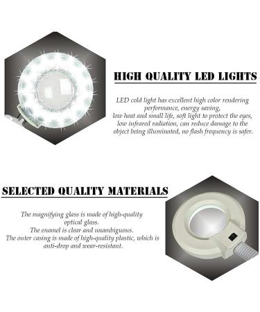 Portable ES Magnifier with LED Lights Floor-Standing 360 Table Adjustable Light lamp Rotation Super High Clarity Lightweight Easy to Control 8X Macular Degeneration Reading L Full of Stars - Buy Online on GoSupps.com