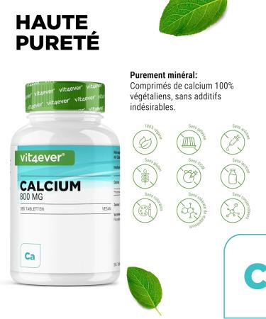 Calcium - 365 Tablets - 800mg Calcium from Calcium Carbonate per Daily Serving - For 6 Months - Vegan Lab Tested Highly Dosed & No Additives - Buy Online on GoSupps.com