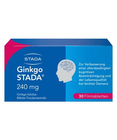 Ginkgo Stada 240 mg - medicinal products to improve age -related cognitive impairment and the quality of life with mild dementia - 1 x 120 film -coated tablets 30 pieces (1 Pack)