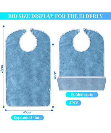3-Pack Waterproof Adult Bibs for Men & Women - Push Button Dirt Catchers | L tz - Food Protection for Seniors & Disabled - Buy Online on GoSupps.com