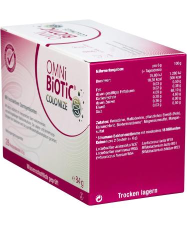Omni Biotic Colonize - 28 Portions of Vegan Probiotic Powder | 6 Strains & 18 Billion Gut Bacteria | Daily Intestinal Flora Support - Buy Online on GoSupps.com