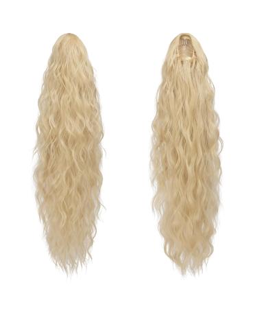 FESHFEN Long Braid Ponytail Hair Extension - 65cm Wavy Curly Synthetic Clip-in Hairpiece for Women - Drawstring Blonde Braid - Buy Online on GoSupps.com