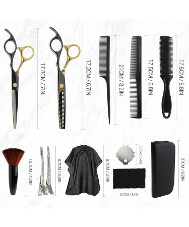 DUSCS Hair Cutting Scissors Set Professional Barber Hair Scissors Thinning Shears Hair Cutting Kit with Comb Cape Clips for Haircut Stylist Salon Home Men Women - Buy Online on GoSupps.com