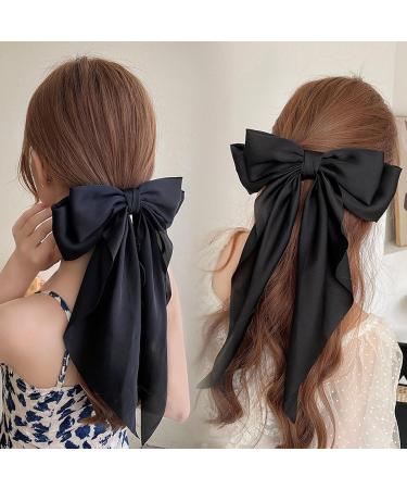 TYXHXTF 5 PCS Bow Hair Clip Hair Bows for Women Big Bowknot Hairpin French Hair Clips Solid Color Hair Barrette Clips Soft Satin Silky Hair Bows for Women Girls - Buy Online on GoSupps.com