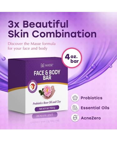 Skin Soothing Cleanser | Organic Rose Oil & Clay Probiotic Face & Body Wash | Natural Soap Bar for Sensitive Skin | Men & Women | Pack of 3 - Buy Online on GoSupps.com