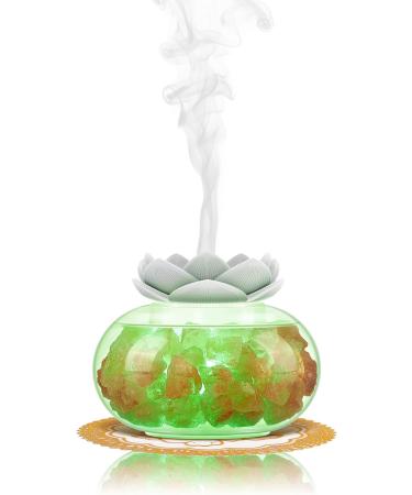 Essential Oil Diffusers & Salt Lamps | YeeQue Lotus Aromatherapy Diffuser - Himalayan Pink Crystal Auto Shut-Off 7 Colors LED Light for Home & Office - Buy Online on GoSupps.com