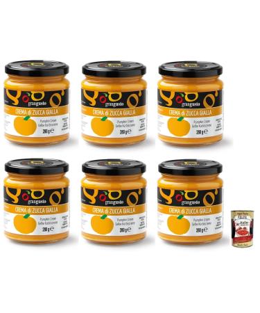 Italian Gourmet E.R. Grangusto Yellow Pumpkin Cream Pack of 6 jars of yellow pumpkin and vegetable cream from Italy. Ideal for preparing risottos and pasta dishes. 280g jar + Italian Gourmet Polpa di Pomodoro 400g can