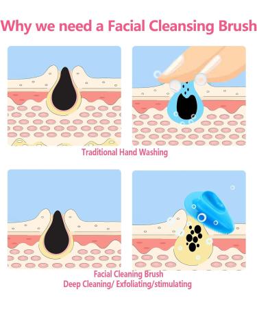 YEALIFE Silicone Face Exfoliator Scrubber - Manual Facial Cleansing Brush for Deep Pore Exfoliation - 4 Pack - Buy Online on GoSupps.com