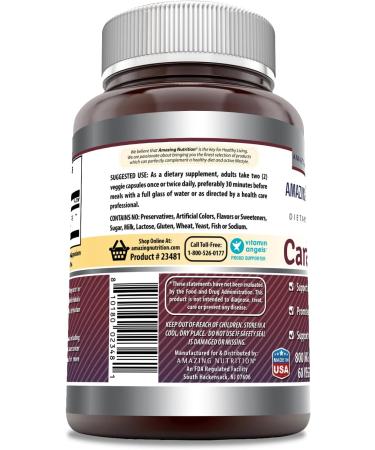Amazing Formulas Caralluma Dietary Supplement 800mg - Supports Energy Production - 60 Veggie Capsules - Buy Online on GoSupps.com