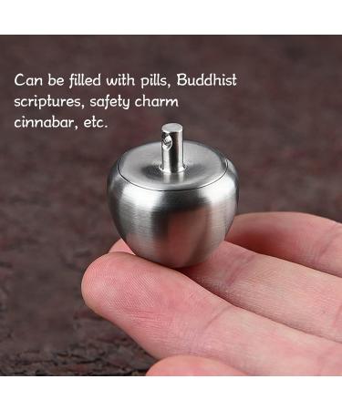 Stainless Steel Apple Shaped Pill Case - Portable Metal Medicine Box Keychain Holder for Travel & Outdoor Use - Buy Online on GoSupps.com