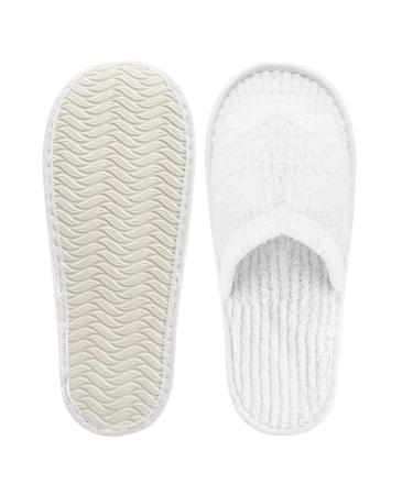 Frcctre 20 Pairs White Disposable Spa Slippers - Soft Coral Fleece, Non-Slip, Comfortable - Ideal for Travel, Guests, Hotel, Home, Salon - Men and Women - Buy Online on GoSupps.com