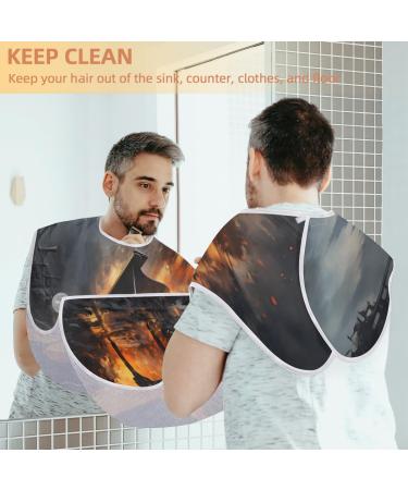 Music Piano Flame Beard Bib Apron - Best Beard Hair Catcher for Men | Perfect Father's Day & Christmas Gifts for Dad & Husband - Buy Online on GoSupps.com