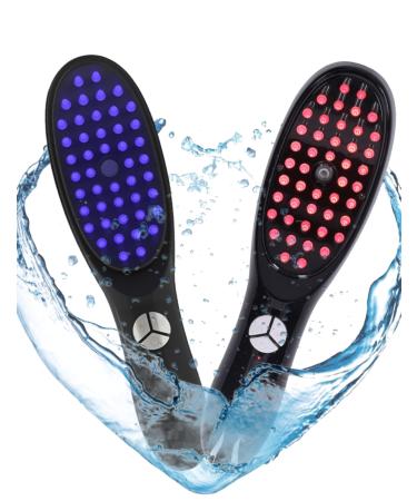 Members of electrical scalp massage comb - LED light head massage device with 46 soft massage heads and spray function can be used with essential oils for all hair types #811