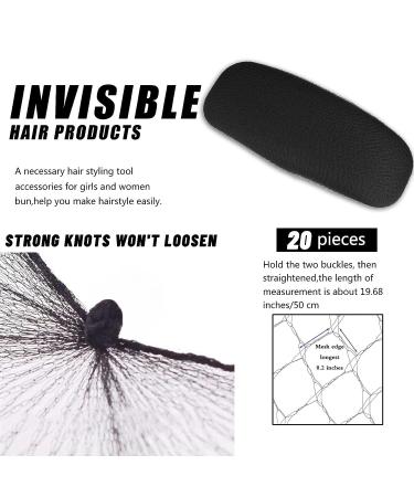 Smilco 20 Elastic Hair Nets 20 PCS - Invisible Mesh Wig Nets for Hair Bun Making, Ballet Dancers, Food Service - Black (20 Inches) - Buy Online on GoSupps.com