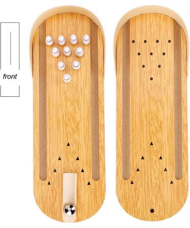 Mini Bowling Game Set - Tabletop Wooden Bowling Toy with 10 Pins and Metal Ball - Fun Home Bowling Alley for Adults & Kids - Buy Online on GoSupps.com