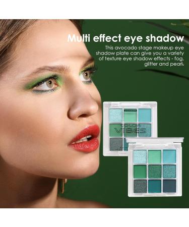 Gomice Green Glitter Eyeshadow Eyeshadow Palette for Green Eyes | Avocado Eyeshadow Palette 9 Pigmented Colors | Stage Glitter Eye Makeup - Buy Online on GoSupps.com