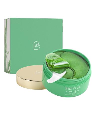 BREYLEE Aloe Vera Eye Masks 60 Pcs-eye Masks with Calming and Hydrating Ingredients Improve and Firm eye Skin Under Eye Patches Eye Patches For Puffy Eyes Multiple Plant Essences Green
