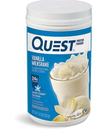 Quest Vanilla Milkshake Protein Powder Bundle 24g Protein 1g Sugar 3 & 1.6 Pound Low Carb Gluten Free 43 & 23 Servings - Buy Online on GoSupps.com