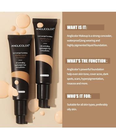 Matte Oil Control Concealer Foundation 2PCS - Flawless Long Lasting Waterproof Makeup for Oily Acne Skin - Full Coverage 60ml - Buy Online on GoSupps.com