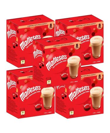 Maltesers Hot Chocolate - Dolce Gusto Compatible Pods - Value Bulk Box 5 x 136 g