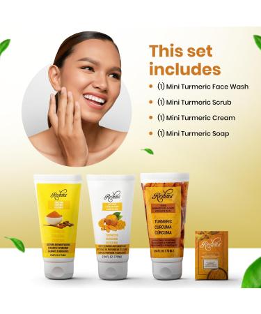 Turmeric Glow Skincare Essentials: Gentle Face Wash Scrub Cream & Soap | TSA Approved | Cruelty-Free | For All Skin Types & Dull Skin - Buy Online on GoSupps.com