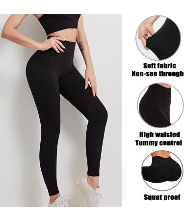 High Waisted Black Leggings for Women - Tummy Control Workout Pants, 1 Pack Small-Medium, Brown - Buy Online on GoSupps.com