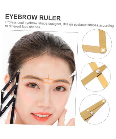 BELLIFFY Eyebrow Scale Eyebrow Ruler Makeup Ratio Eyebrow Measure Tool Eyebrow Stencil Measuring Tool Golden 16X4.5X0.6CM Golden - Buy Online on GoSupps.com
