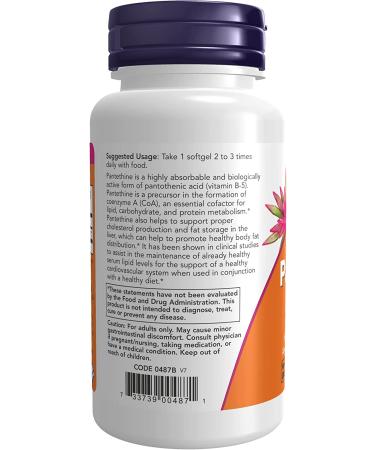Now Foods Pantethine 300 mg - 60 Softgels for Energy & Metabolism Support - Buy Online on GoSupps.com