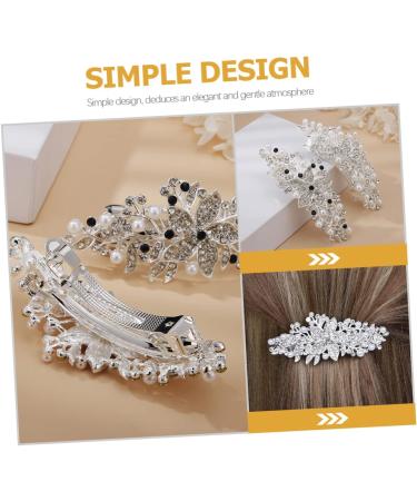 MUSISALY Rhinestone Hair Clip Women Hairpin Silver Hair Clips Hair Barrettes for Pearl Barrettes for Women Womens Barrettes for Hair Rhinestone Flower Hair Clip Pearl Hair Pin Iron - Buy Online on GoSupps.com