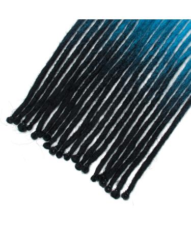 Handmade 24-Inch Thin Synthetic Dreadlock Extensions - Soft Crochet Hair in Blue | 20 Strands for Hip-Hop Style - Buy Online on GoSupps.com
