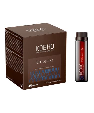 Vitamins D3 K2 | Bone Health & Immune System | Calcium, Magnesium, Zinc, Vitamin D3 | Vegan, Allergen Free & GMO | Vitamin D3 & K2 Ampoules | For 20 Days | Made in the EU