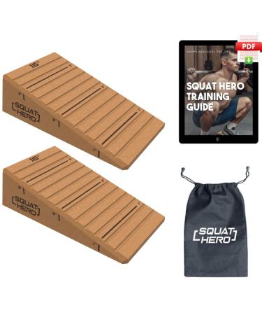 Squat Hero Pro full-foot-Kork-Kork-gene wedge blocks perfect for knees over toes and squat training non-slip sloping board cross levy Wadendehner quantity 2 full foot wedges