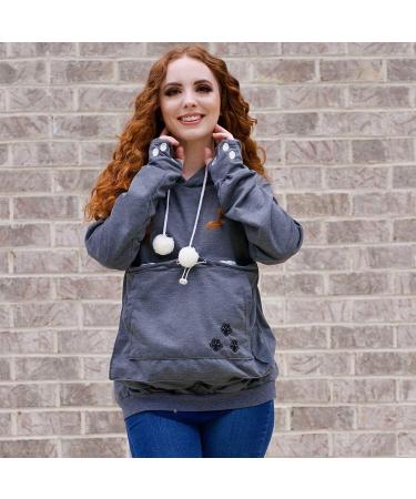 Kei Tomlison Unisex Big Pouch Hoodie | Pet Holder Carrier Sweatshirt Dark Gray 3X-Large - Buy Online on GoSupps.com