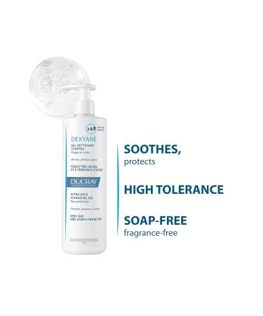 Ducray - Dexyane Ultra-rich Cleansing Gel - Dry and Atopy-Prone Skin - Face Body & Hair - 400ml - Buy Online on GoSupps.com