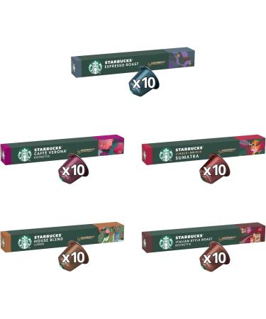 STARBUCKS Espresso Roast Variety Pack by Nespresso Coffee Capsules 10 x 10 (100 Capsules) - Buy Online on GoSupps.com