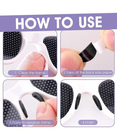 Curded Self-Adhesive Glasses Nasal Pads - 12 Pairs D-Form Slip-Proof Soft Silicone for Glasses Sunglasses & Reading Glasses (Black) - Buy Online on GoSupps.com