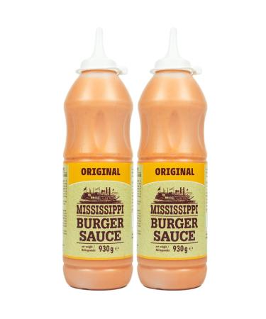 Mississippi - 2 Set Burger Sauce Squeeze "Original" 930g - spicy creamy burger sauce - Premium Hamburg sauce ideal also for sandwich grilled and as a dip - Buy Online on GoSupps.com