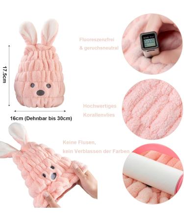 Buy Mufekum 2-Piece Hair Turbans - Quick-Drying Coral Fleece Towels for Kids | Water-Absorbing Bathing Caps - Buy Online on GoSupps.com