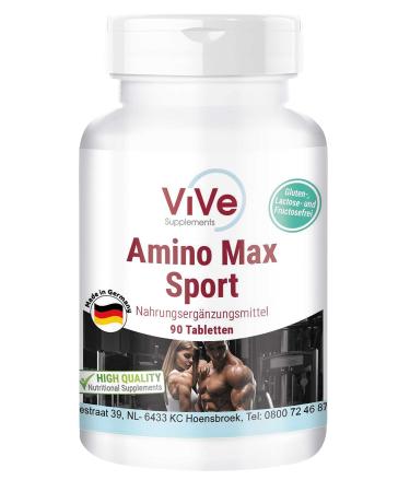 Amino Max Sport - 90 tablets - 13 amino acids per tablet - including all essential aminos - high dose |Quality from Germany from Vive Supplements - Buy Online on GoSupps.com