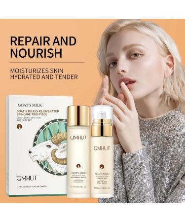 Goat Milk Skin Care Set - 2 Piece Hydrating & Smoothing Formula for Nourished Skin | Replenish Dry Skin & Improve Roughness - Buy Online on GoSupps.com
