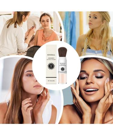  G n rique Sunscreen Setting Powder 8g Mineral Brush Face Powder Natural Makeup Finish Long-Lasting Oil Control Breathable Sunblock Women Beach Travel Use - Buy Online on GoSupps.com