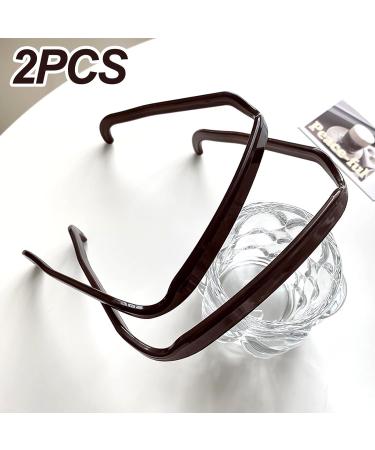 Qufiiry Curly Hair Headbands 2 Pcs Sunglasses Headband Brown Square Headband Unisex Hairstyle Fixing Tool for Curly Thick Hair 1 count (Pack of 2) - Buy Online on GoSupps.com