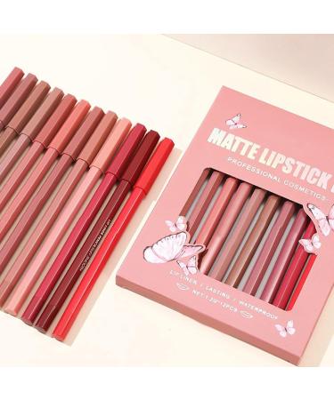 Hogvinnatil Set of 12 lipsticks for matte and waterproof lips nonstick set for women and girls to make up - Buy Online on GoSupps.com