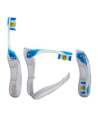 GUM Travel Toothbrush with Antibacterial Bristles & Folding Handle Soft Bristles Compact 1 Toothbrush Colour May Vary 1 count (Pack of 1) Toothbrush - Buy Online on GoSupps.com