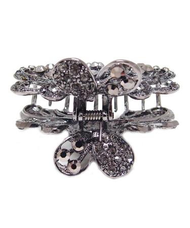 Black Crystal Metal Flower Butterfly Hair Claws & Clips - 1167 - Buy Online on GoSupps.com