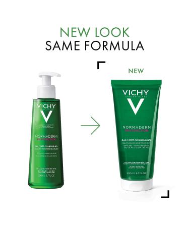 Vichy Normaderm Daily Acne Face Wash with Salicylic Acid | Cleanser for Oily & Acne Prone Skin | Clears Pores & Blackheads | Sensitive Skin Cleansing Gel | 6.7 Fl Oz - Buy Online on GoSupps.com