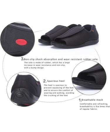 KXSM Women's Diabetic Slippers - Wide Comfort Orthopedic Shoes for Swollen Feet - Anti-Slip Breathable Open Toe Sandals - Gray, Size 39 - Buy Online on GoSupps.com