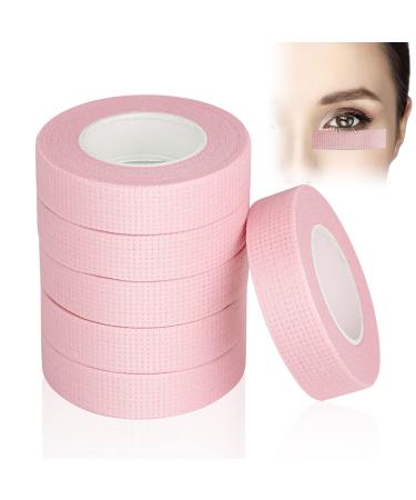 Lash Tape Vaktop 6 Rolls Eyelash Tape Adhesive Lash Tape for Eyelash Extension Breathable Micropore Make Up Tape - for False Lash Extension Accessories (0.5 inch x 10 Yards Pink) style2-pink